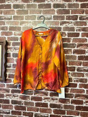 Jo Beard Designer Pure Silk Hand Painted Top